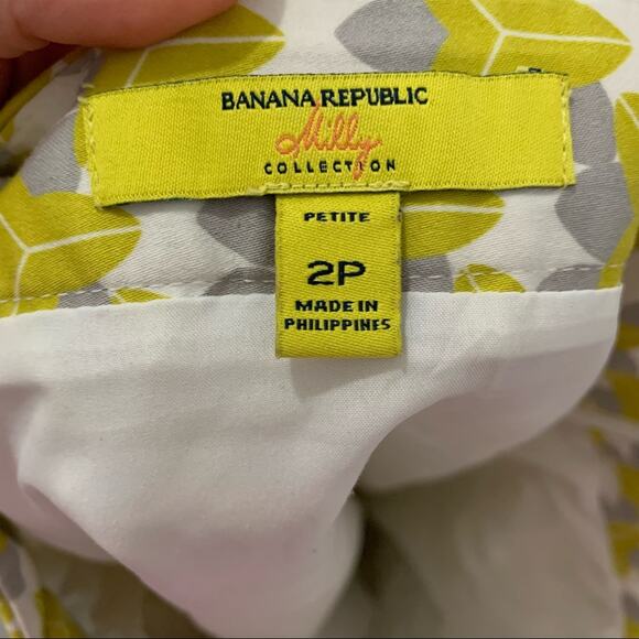 Banana Republic Milly Collection Sunny Geometric Pattern A-Line skirt 2P - Picture 7 of 9